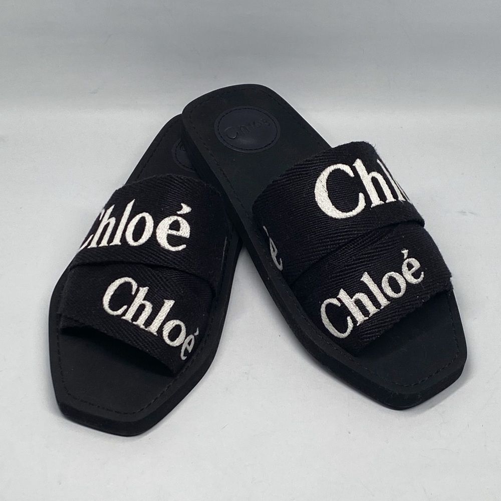 Chloe Woody Logo Slide Sandal size 37